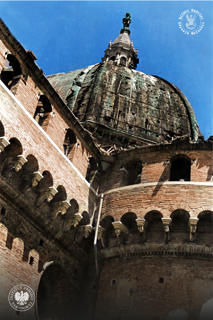 Spalona Kopuła Bazyliki Santa Caso di Loreto 1944