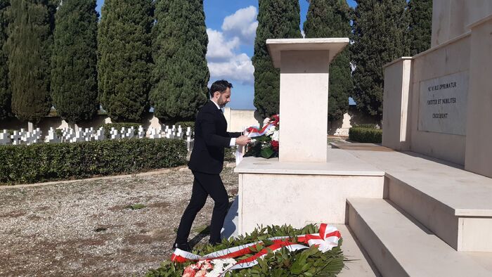 Prezentacja wystawy „Szlaki Nadziei. Odyseja Wolności” w Bari oraz upamiętnienie polskich żołnierzy w Casamassima – 6 listopada 2025. Fot.2. Piotr Pastuszak