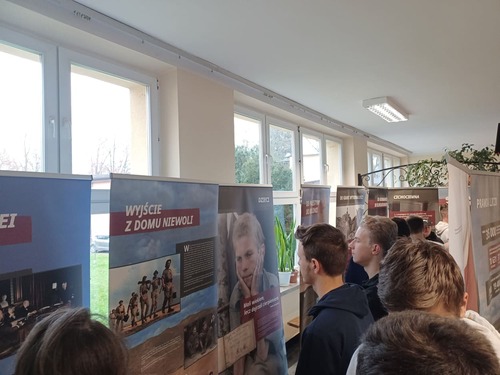 The exhibition at the school